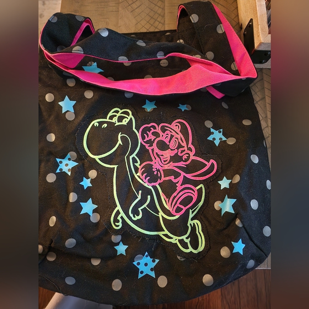 Mario and yoshi tote bag
